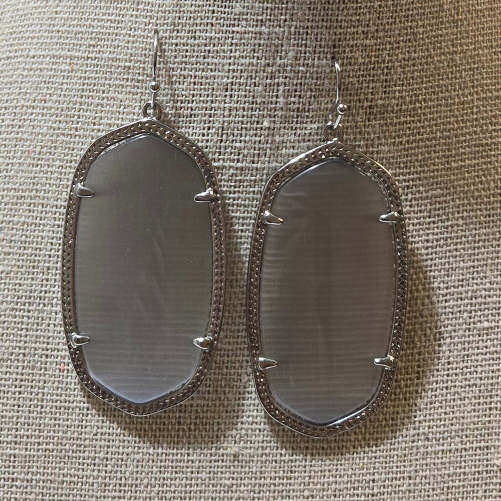 Kendra‎ Scott Silver Danielle Slate Grey Dangle Earrings